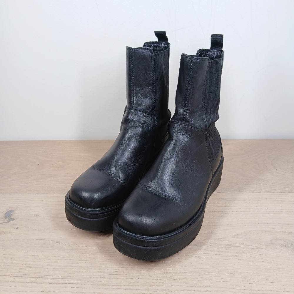 Vagabond Platform Chelsea Boots Women 7 Black Leather Chunky Platform Goth